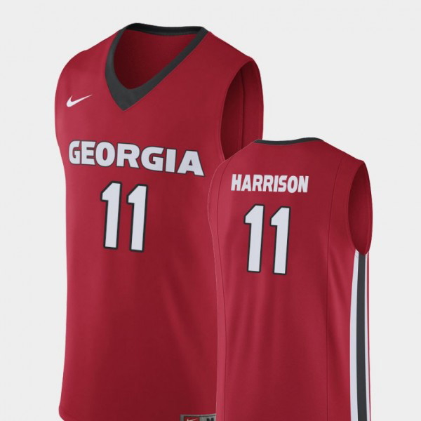 Men's #11 Christian Harrison Georgia Bulldogs Replica For College Basketball Jersey - Red